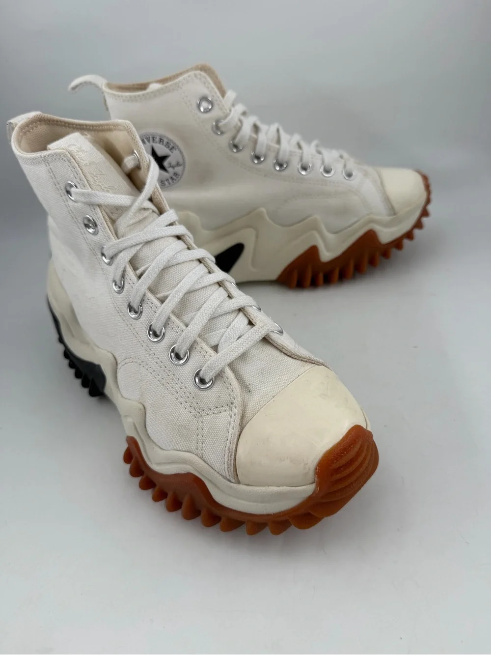 👞 Converse Run Star Motion Hi White canvas Platform Sneakers- M/7 - W/8.5